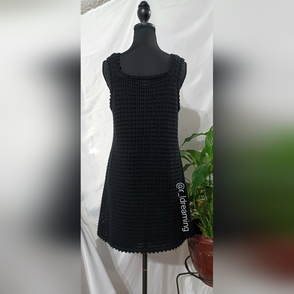SOLD❣️ NWT GAP Black Crochet Mini Dress Size Medium Petite - Picture 6 of 10